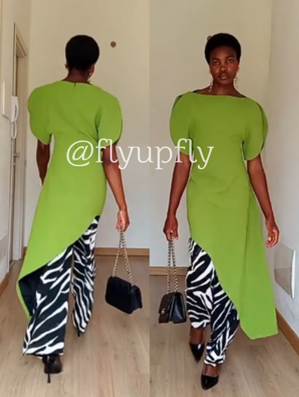 ZARA ASYMMETRIC MIDI DRESS GREEN SIZE XS